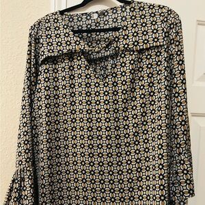 Cato Black and Gold Geometric Blouse